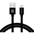 SWISSTEN textilní datový kabel USB A/M Lightning, 3m, černý_1817423600