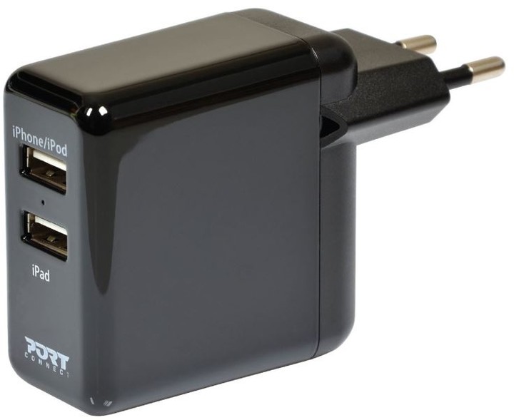 PORT CONNECT nabíječka 2x USB, nabíječka do auta 2xUSB + 3v1 kabel, černá_1326390490