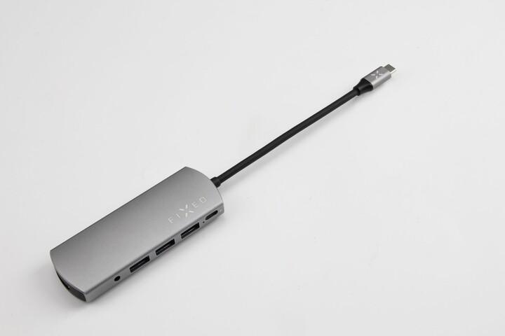 FIXED hliníkový hub 6v1 s USB-C pro notebooky a tablety_220425066