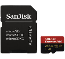 SanDisk Micro SDXC Extreme PRO 256GB 170 MB/s A2 UHS-I U3 V30 + SD adaptér Poukaz 200 Kč na nákup na Mall.cz + O2 TV HBO a Sport Pack na dva měsíce