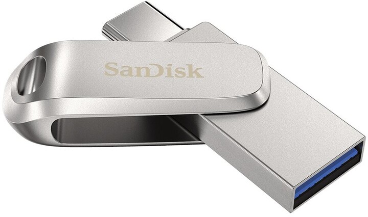 SanDisk Ultra Dual Drive Luxe, 64GB, stříbrná_1246226226