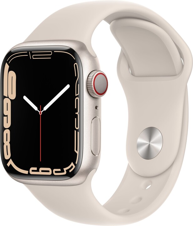 Apple Watch Series 7 Cellular, 41mm, Starlight, Sport Band_1741416576
