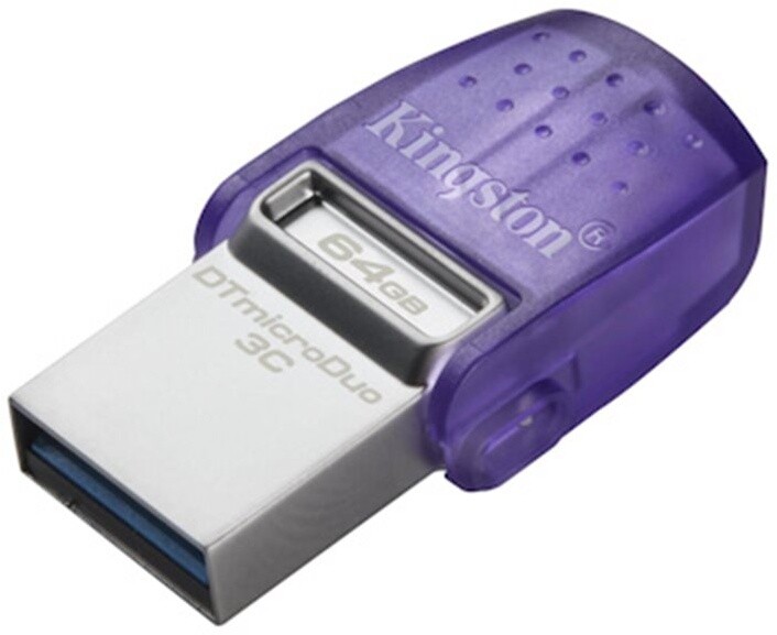 Kingston DataTraveler microDuo 3C, 64GB, fialová_1854071670
