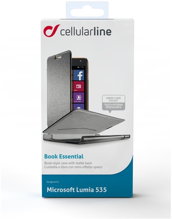 CellularLine Essential Book pouzdro pro Microsoft Lumia 535, černá_1400242288