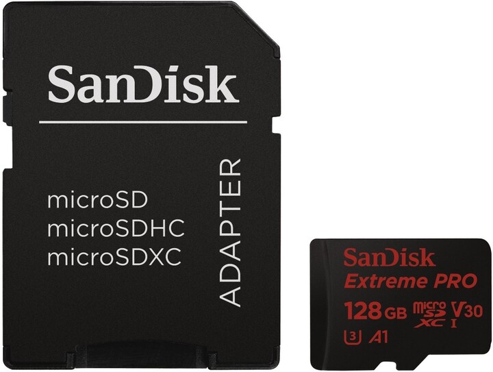 SanDisk Micro SDXC Extreme Pro 128GB 100MB/s A1 UHS-I U3 V30 + SD adaptér_1738023760