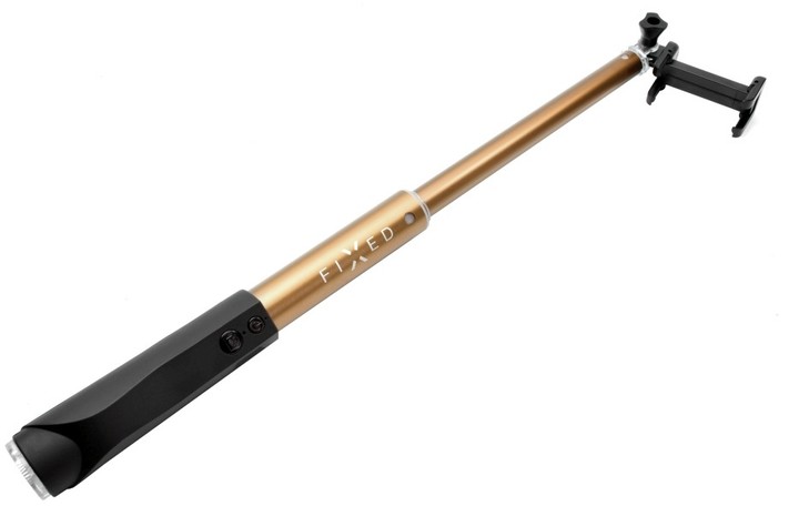 FIXED teleskopický selfie stick v luxusním hliníkovém provedení s BT spouští, zlatý_1654527833