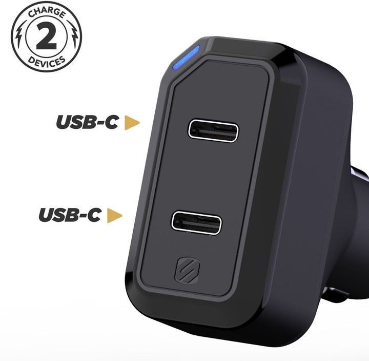 Scosche ultrarychlá autoanabíječka 36W, 2x USB-C_784541468