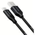 AXAGON SPRING USB-C - USB-A, 2m, 3A, oplet, černý