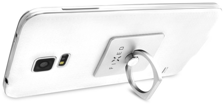 FIXED Ring prstýnek se stojánkem a držákem pro mobilní telefony, stříbrný_162061700