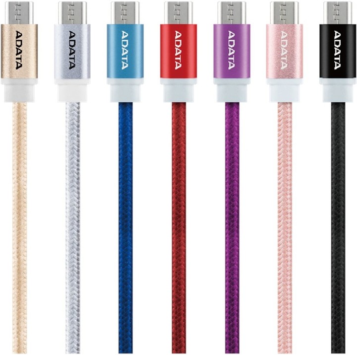 ADATA Micro USB kabel pletený, 1m, růžový_1497202201
