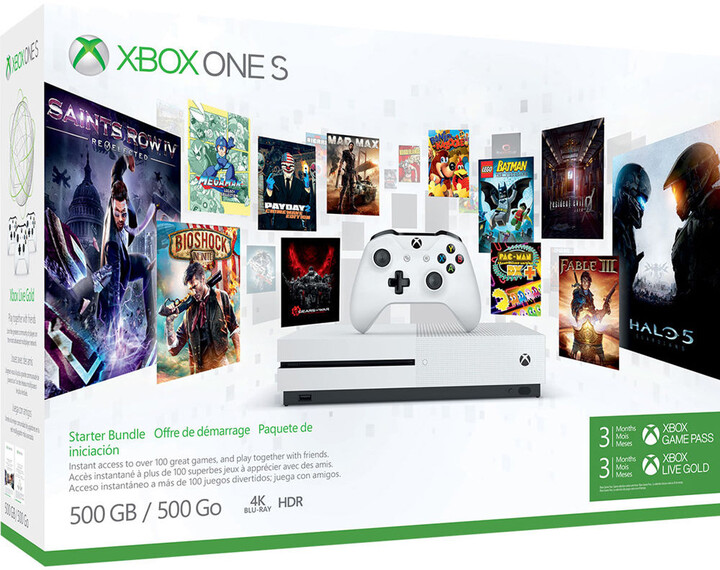 XBOX ONE S, 500GB, bílá, 3M Game pass + 3M Xbox live_343609987