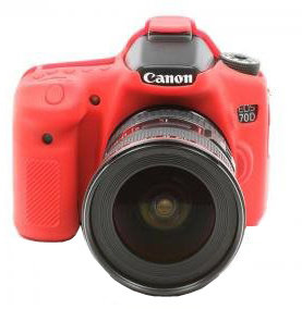 Easy Cover silikonový obal pro Canon 70D, červená_1750941668