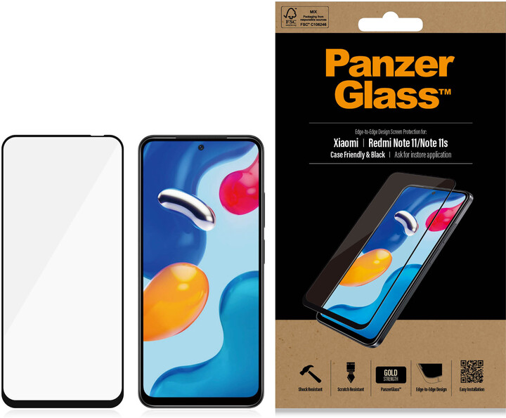 PanzerGlass ochranné sklo Edge-to-Edge pro Xiaomi Redmi Note 11/11S/12S (6,43&quot;), černá_1693757553