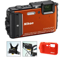 Nikon Coolpix AW130, Outdoor Kit, oranžová_284603680