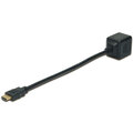 Digitus rozbočovač HDMI - 2x HDMI, M/F, pozlacené konektory, 20cm, černá_191696113