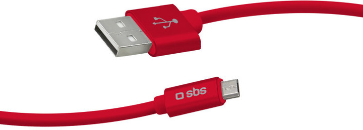 SBS Polo Micro-USB silikonový kabel, 1 m, červená_913526958