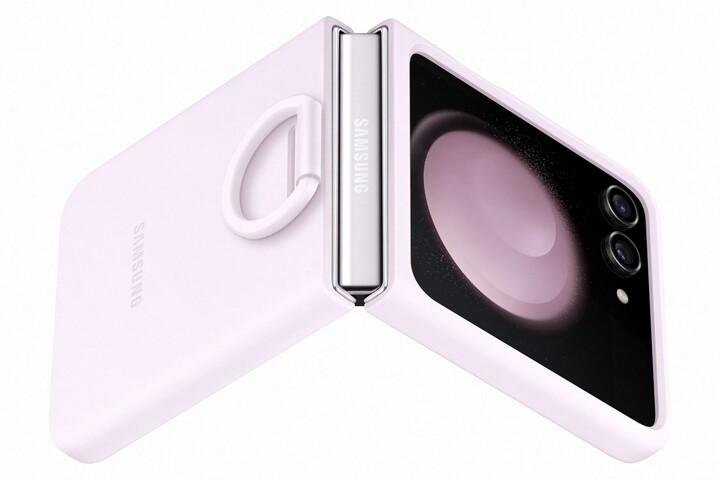 Samsung silikonový kryt s držákem na prst pro Galaxy Z Flip5, fialová_2062949975