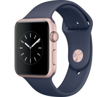 Apple Watch 42mm Rose Gold Aluminium Case with Midnight Blue Sport Band_561063974