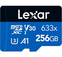 Lexar High-Performance 633x UHS-I U3 (Class 10) Micro SDXC 256GB + adaptér LSDMI256BB633A