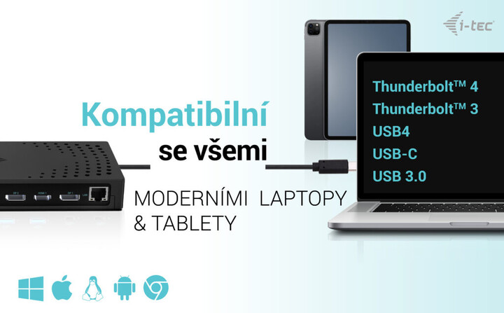 i-tec dokovací stanice USB 3.0/USB-C/Thunderbolt, 3x 4K Display, PD 100W_1153894667