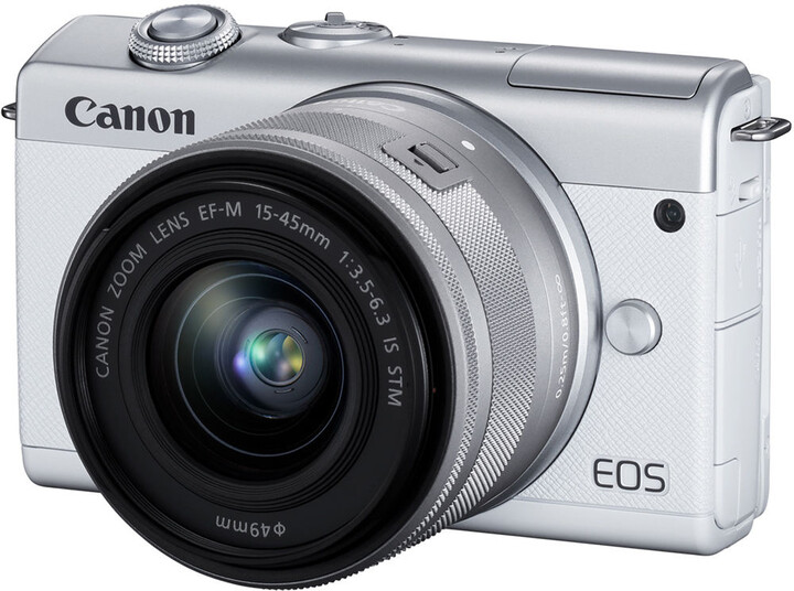 Canon EOS M200, bílá + EF-M 15-45mm IS STM