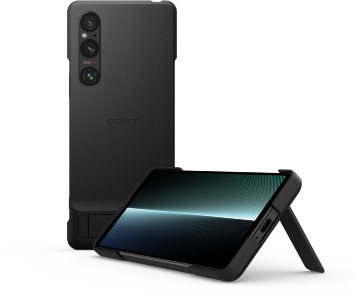 Sony zadní kryt pro Sony Xperia 1 V 5G se stojánkem, černá_549596133