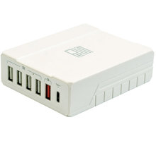 Pelitt nabíjecí stanice P-6Q, 4x USB, QQCP, USB-C, bílá_1777357883