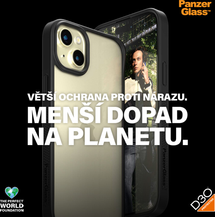 PanzerGlass ochranný kryt ClearCase D3O pro Apple iPhone 15 Plus, Black edition_1931747535