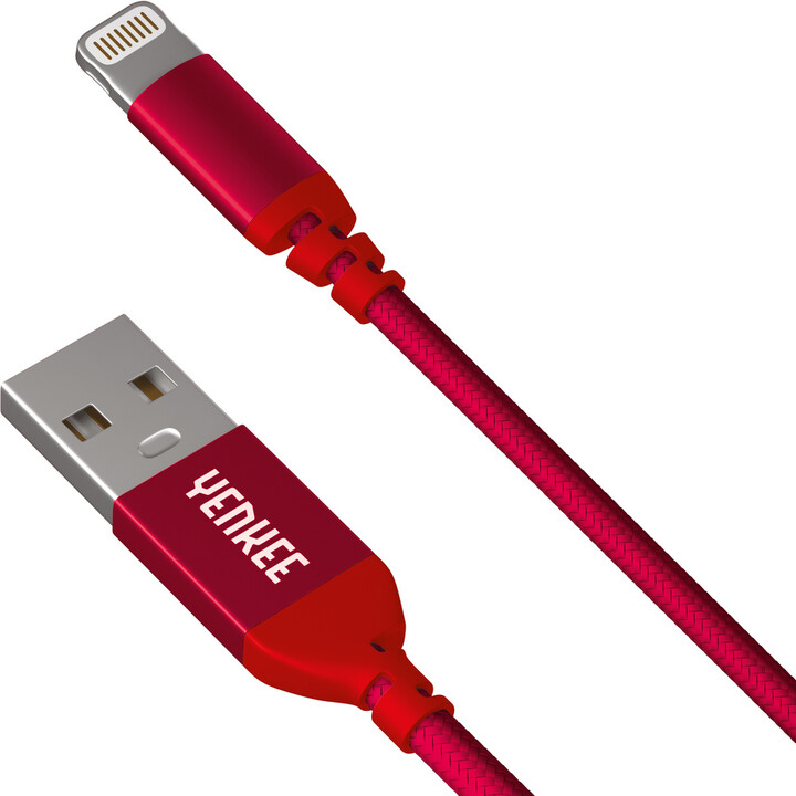 YENKEE kabel 611 RD, USB-A - Lightning, datový, MFi, 1m