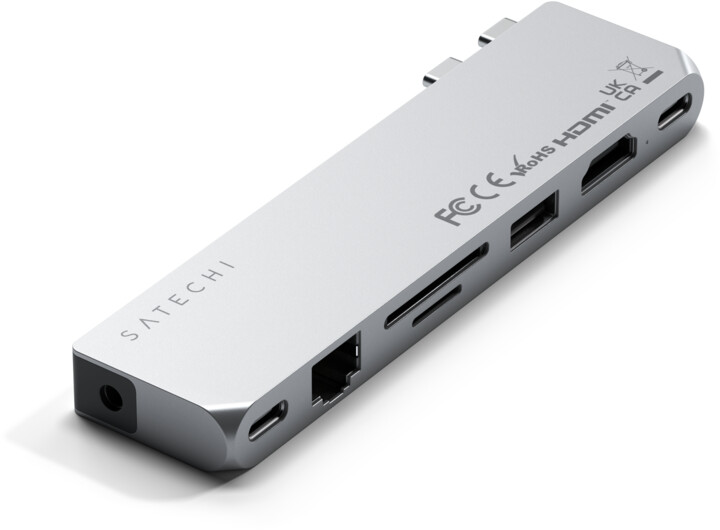 Satechi Pro Hub Max, USB4, HDMI 4K 60Hz, USB-A3.0, micro/SD, Ethernet, USB-C, Audio), stříbrná_479482492
