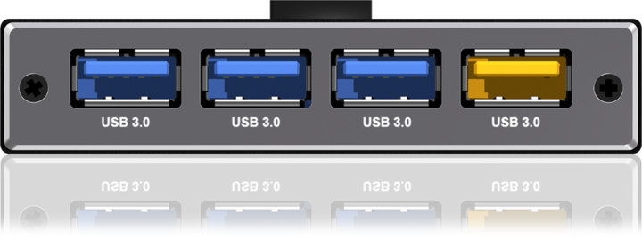ICY BOX IB-AC611, 4x USB 3.0, nabíjecí USB, černý_1258038610