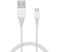 SWISSTEN datový kabel USB A-B micro, 1,5m, bílý