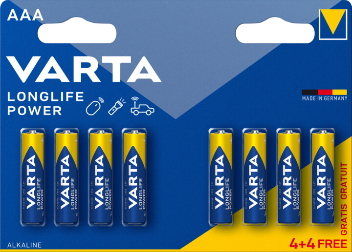 VARTA baterie Longlife Power AAA, 4+4ks