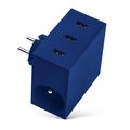 USBEPower HIDE Power Hub charger 3USB/2plugs, modrá_958834310