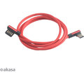 Akasa kabel USB-A 2.0 - USB-C, M/M, zahnuté konektory 90°, 1m, červená_337486685