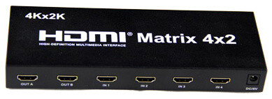PremiumCord HDMI matrix switch 4:2 s audiem, rozlišení 4Kx2K_1987133859
