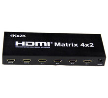 PremiumCord HDMI matrix switch 4:2 s audiem, rozlišení 4Kx2K - khswit42b