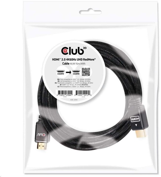 Club3D HDMI 2.0 na HDMI 2.0 4K UHD aktivní - Redmere, 15m_1372472871