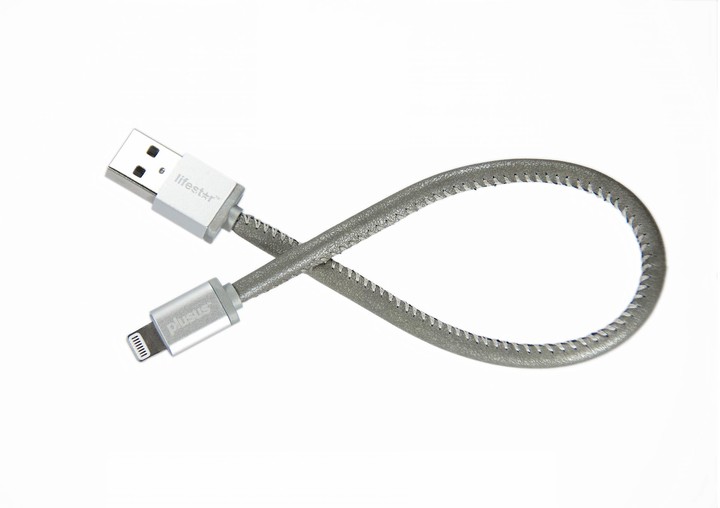 PlusUs LifeStar Handcrafted USB Charge &amp; Sync cable (25cm) Lightning - Silver_1498998766