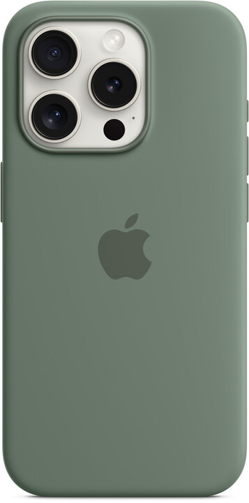 Apple Silikonový kryt s MagSafe pro iPhone 15 Pro, cypřišově zelená_865887496