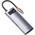 Baseus multifunkční HUB Metal Gleam Series 5v1 - USB-C PD 100W, 3xUSB 3.0, HDMI, šedá_1451687585