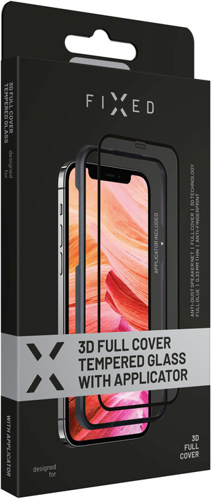 FIXED ochranné tvrzené sklo 3D Full-Cover pro Apple iPhone 13 mini, s aplikátorem, černá_285899184