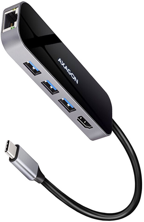 AXAGON multifunkční HUB 6v1 USB 3.2 Gen 1, 3x USB-A, HDMI, RJ-45 GLAN, PD 100W, kabel USB-C 20cm_453969348