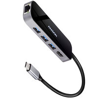 AXAGON multifunkční HUB 6v1 USB 3.2 Gen 1, 3x USB-A, HDMI, RJ-45 GLAN, PD 60W, kabel USB-C 20cm_1161093624