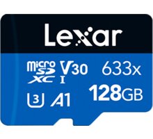 Lexar High-Performance 633x UHS-I U3 (Class 10) Micro SDXC 128GB + adaptér LSDMI128BB633A
