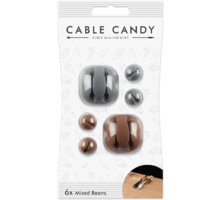 Cable Candy kabelový organizér Mixed Beans, 6 ks, šedá a hnědá_87556258