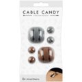 Cable Candy kabelový organizér Mixed Beans, 6 ks, šedá a hnědá