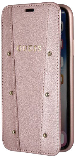 GUESS Kaia Book Case pro iPhone XS Max, růžovo/zlatá_356359219