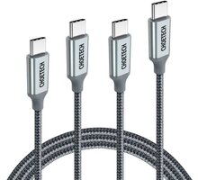 Choetech kabel MIX00073 USB-C - USB-C, opletený, 100W, 5A, 2m, šedá, 2 kusy