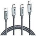 Choetech kabel MIX00073 USB-C - USB-C, opletený, 100W, 5A, 2m, šedá, 2 kusy_786855473